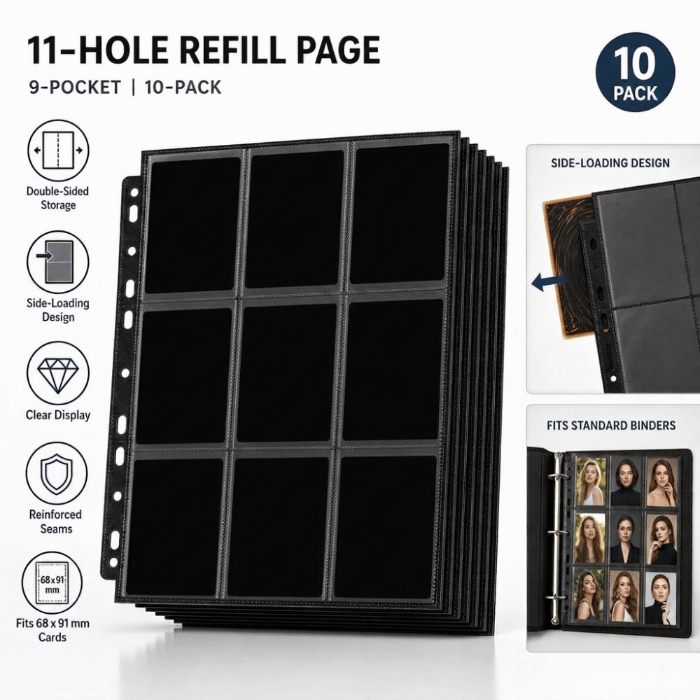 10개입, 9칸 A4 크기 트레이딩 카드 바인더 페이지 - Trading Card Binder 리뷰 및 가격